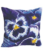Voorbedrukt kruissteek Kussenpakket violen (hiver)  Collection d'Art als borduurpakket 5.099