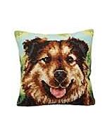 Collection d'Art borduurpakket hond 5158 voorbedrukt kruissteekkussen