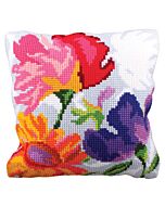 Collection d'Art Voorbedrukt kruissteek Kussenpakket Stijlvolle Bloemen 5227