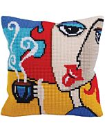 Collection d'Art voorbedrukt kruissteek kussenpakket Fragrant Coffee 5279