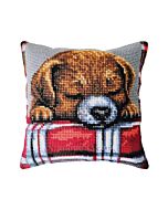 CDA borduurkussenpakket slapende puppy 5482cc telpatroon, no print canvas