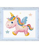 Borduurpakket Rainbow Unicorn met telpatroon Chudo Igla (Magic Needle) 10-035