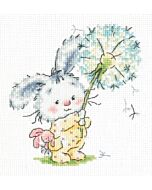 Borduurpakket  konijn met paardenbloem - Magic Needle met telpatroon.