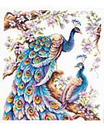 Borduurpakket As large as life - pauwen met telpatroon Chudo Igla (Magic Needle) 064-006