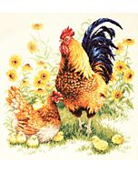  Borduurpakket kippen familie van Magic needle met telpatroon