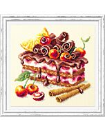 Borduurpakket  kersentaart - Magic needle 120-072  met telpatroon