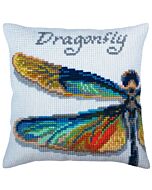 Collection d'Art borduurpakket Dragonfly 5363 voorbedrukt kruissteekkussen