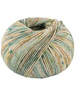 Lana Grossa Cool Wool Spots kleur 5001 (crème/groen/lichtbruin)