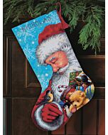 Borduurpakket Kerstsok kerstman dimensions voorbedrukt 72-09145