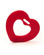 Durable bijtring hart - rood