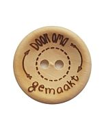 Durable houten tekst knoop 'Door oma gemaakt' 30mm 