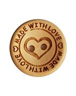 Durable houten tekst knoop Pamperkontje 20mm