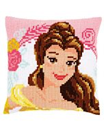 Borduurpakket Disney Enchanted Beauty Belle kruissteekkussen  voorbedrukt Vervaco pn-0168010