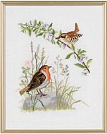Eva Rosenstand borduurpakket 2 vogels 12-734 borduren op linnen