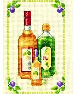 Borduurpakket Flessen is een telpakket  van vervaco