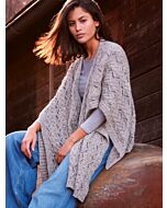 Lana Grossa poncho breien van Ecopuno Tweed M22