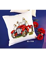 Borduurpakket borduurkussen ganzen met auto met telpatroon Permin 83-1104