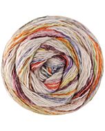 Lana Grossa Gomitolo Hippie kleur 3032 (crème/paars/groen/roestbruin/geel)