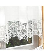 Gordijnrand haken aan linnen voile gordijnen van DMC