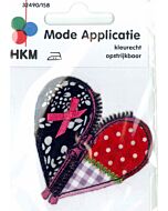 Applicatie hart met ritssluiting gemakkelijk opstrijkbaar en ca. 65mm x 60mm groot.
