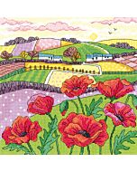 Heritage Crafts borduurpakket Poppy Landscape 1475A
