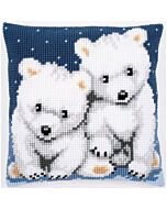 Borduurpakket Ijsbeertjes vervaco pn-0156484 kruissteekkussen  voorbedrukt  