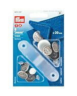 Prym  jeansknopen open kap, dessin art deco, 20mm oudijzer, 6 stuks 