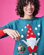 Kerst trui breien met kerst elf 