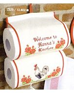 Keukenrolhouder met een haan  om te borduren