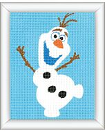 Kinder borduurpakket halve kruissteek Olaf Frozen Vervaco pn-0169771
