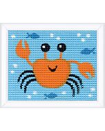 Kinder borduurpakket krab halve kruissteek van Vervaco pn-01470543