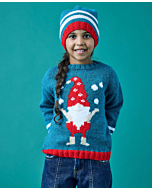 Kinder kerst trui breien met kerst elf en muts