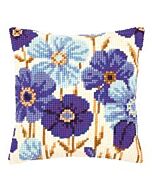 Vervaco kruissteek borduurpakket blauwe anemonen pn-0145051 kussen 
