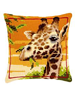  Borduurpakket  voorbedrukt kruissteek kussen giraf vervaco