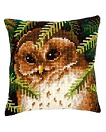 Voorbedrukt kruissteekkussen uil als borduurpakket