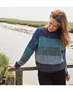 Lana Grossa trui breien van Cool Wool Vintage (Merino 3, m12 paars/camel/groen)