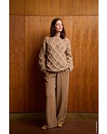 Lana Grossa dames kabeltrui breien van Cool Merino Big en Glamour (C29,M34)