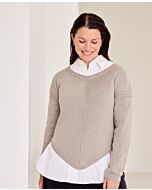 Lana Grossa dames trui met ronde hals breien van Cool Wool (C27,M38)