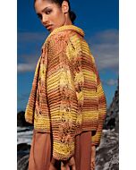 Lana Grossa dames vest met bladpatroon strepen breien 