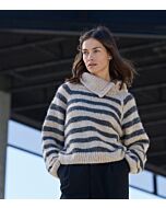 Lana Grossa gestreepte top-down trui breien van Alpaca Air II (LB19,M15B)