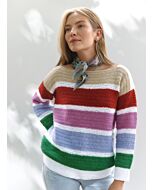 Lana Grossa gestreepte trui haken van Ecopuno en Soffio (H7,M16)