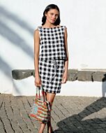 Lana Grossa rok in ruitpatroon haken van Solo Lino en Ecopuno h8,m31