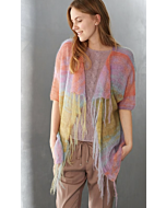 Lana Grossa Silkhair Print dames vest breien met franjes