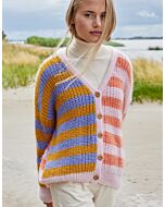 Lana Grossa streepvest breien van Cool Wool Big en Silkhair f64,m37