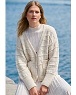 Lana Grossa vest met strepen en gaatjes breien van Natural Alpaca Pelo nk3,m22