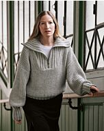 Lana Grossa trui met rits breien van Cool Wool Big (Classici 23, model 15)