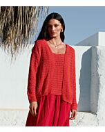 Lana Grossa vest in gaatjespatroon haken van Summer Cashmere H8,m24