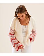 Lana Grossa vest met gekleurde mouwen breien van Silkhair en Summer Softness (LB18,M11)