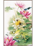 Lanarte borduurpakket lelies en kikker van Marjolein Bastin