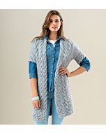 Breipakket dames jas met kabels van Phildar